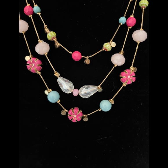 Fun Multi Color Three Stand Necklace - Picture 2 of 3